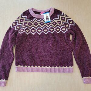 NWT Zunie Girl Fair Isle Soft Sweater Large 10/12